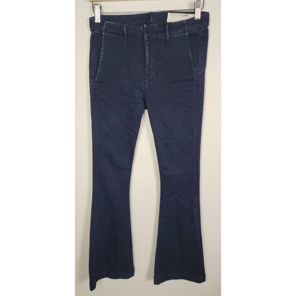 Rag & Bone Women's Sz. 26 Wide Leg Mid Rise Denim Jeans In Rivington